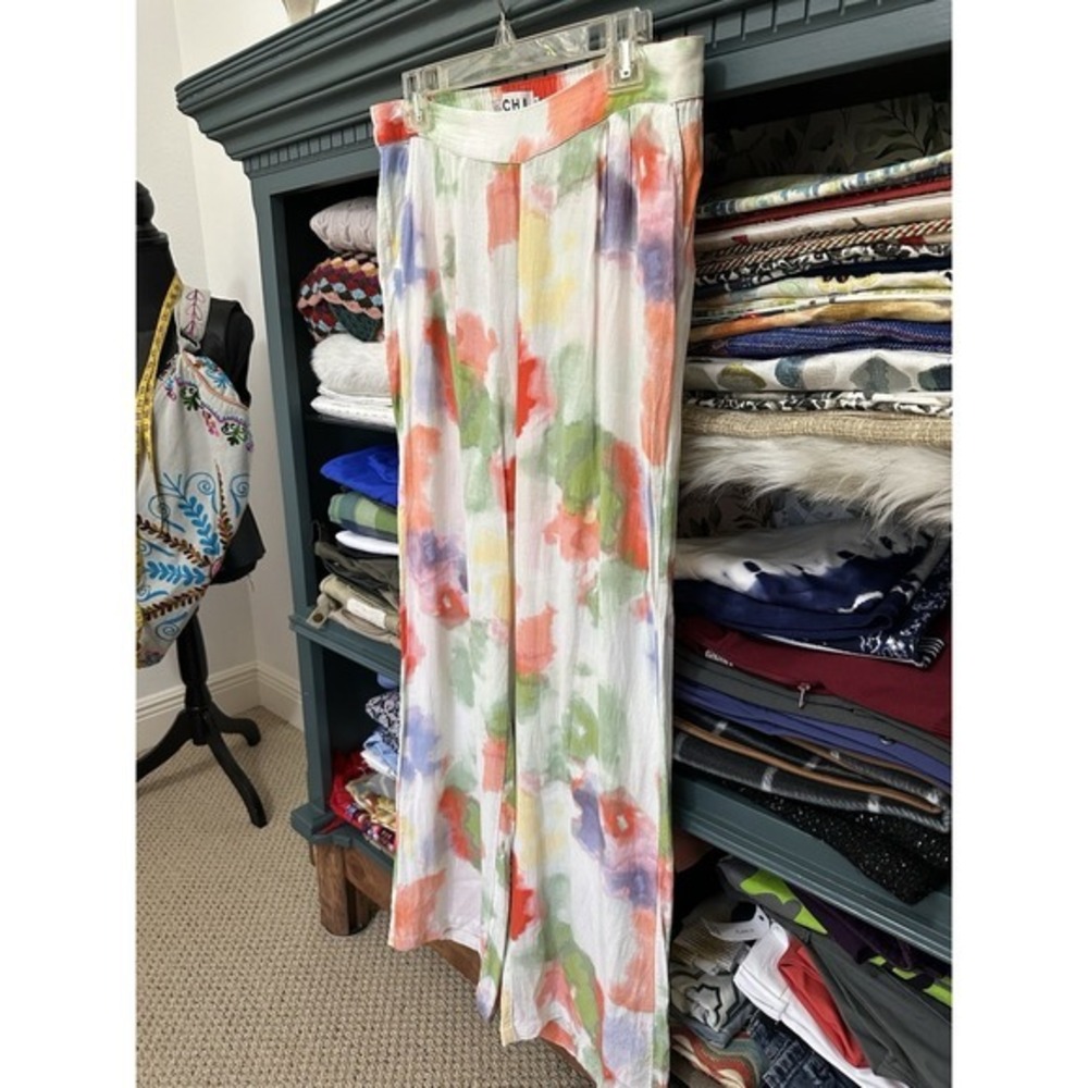 ICHI Cilovi Cloud Colorful Patterned Semi Wide Trouser Size 38 - Picture 9 of 10